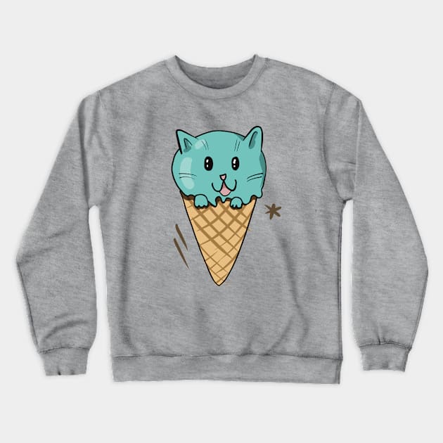 Ice cream cat Crewneck Sweatshirt by Chigurena